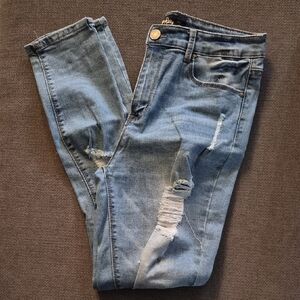 Indigo Rein Light Blue Distressed Skinny Jeans
